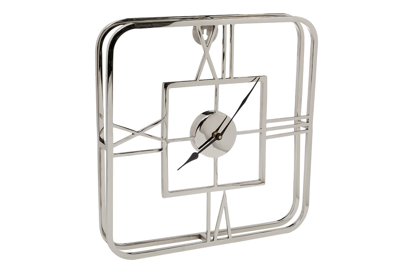 Часы настенные металлические квадратные хром 94PR-22354