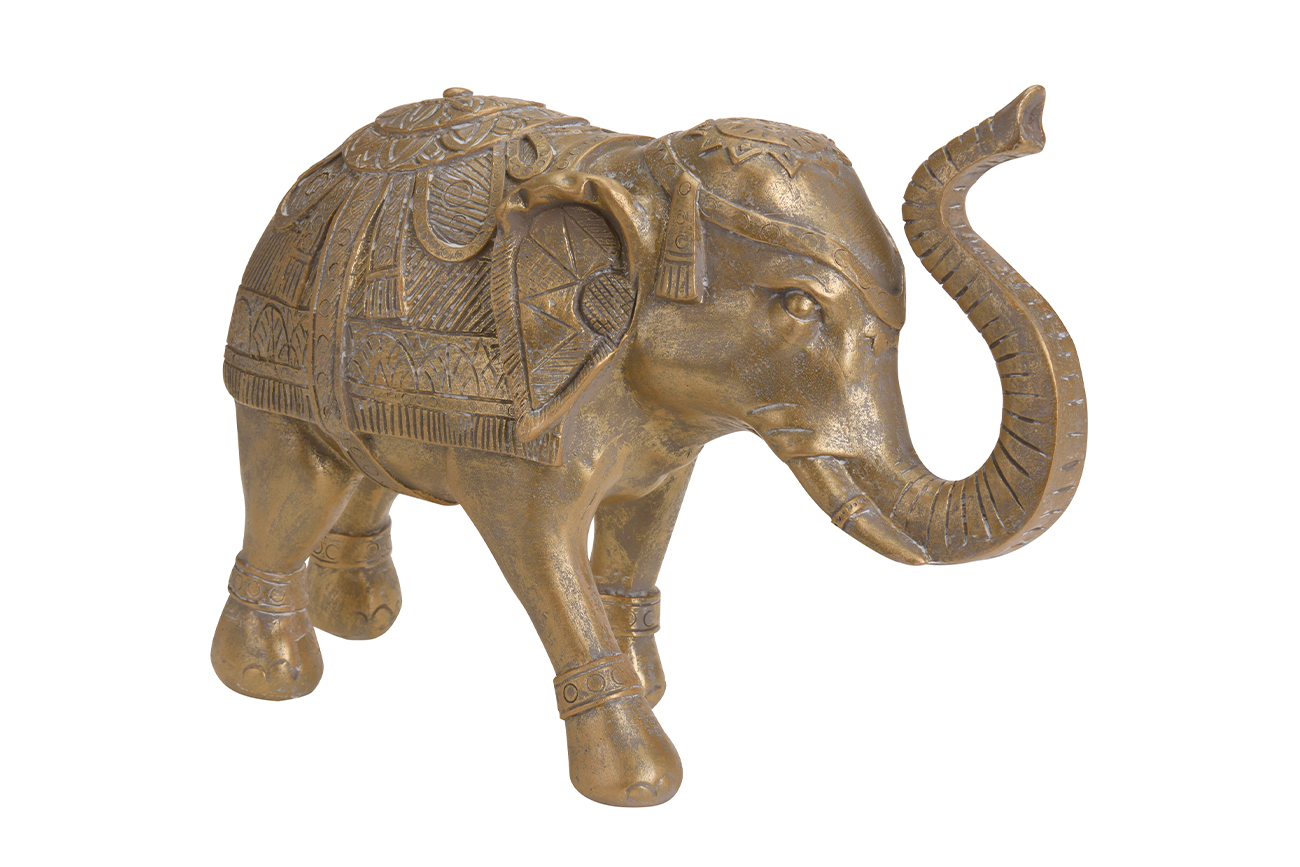 Статуэтка "Слон", полистоун золото 095705700