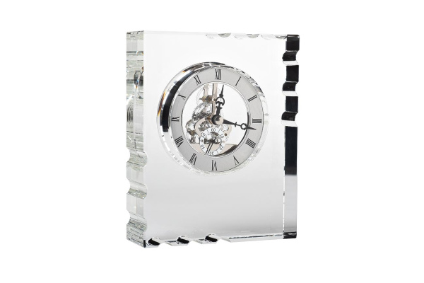 Часы настольные стеклянные серебряные C81494