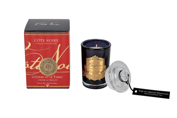 Свеча ароматическая Cognac/Tobacco в стакане в упаковке
