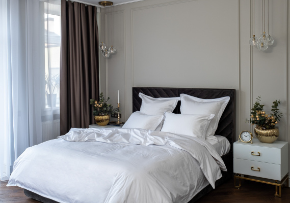 Пододеяльник сатиновый "Грёзы" 230х210см белый